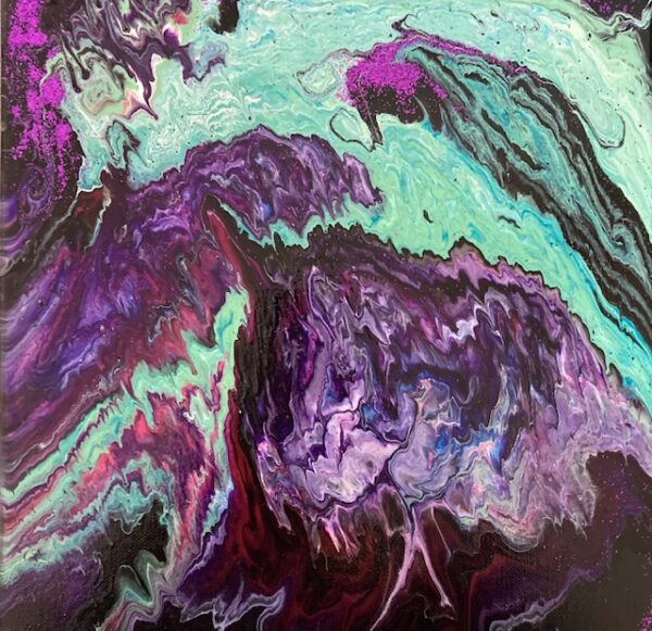 "Pouring Magic" 3 st 30*30 cm SÅLDA - Bild 4