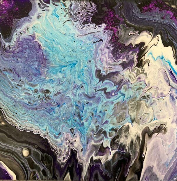 "Pouring Magic" 3 st 30*30 cm SÅLDA - Bild 3