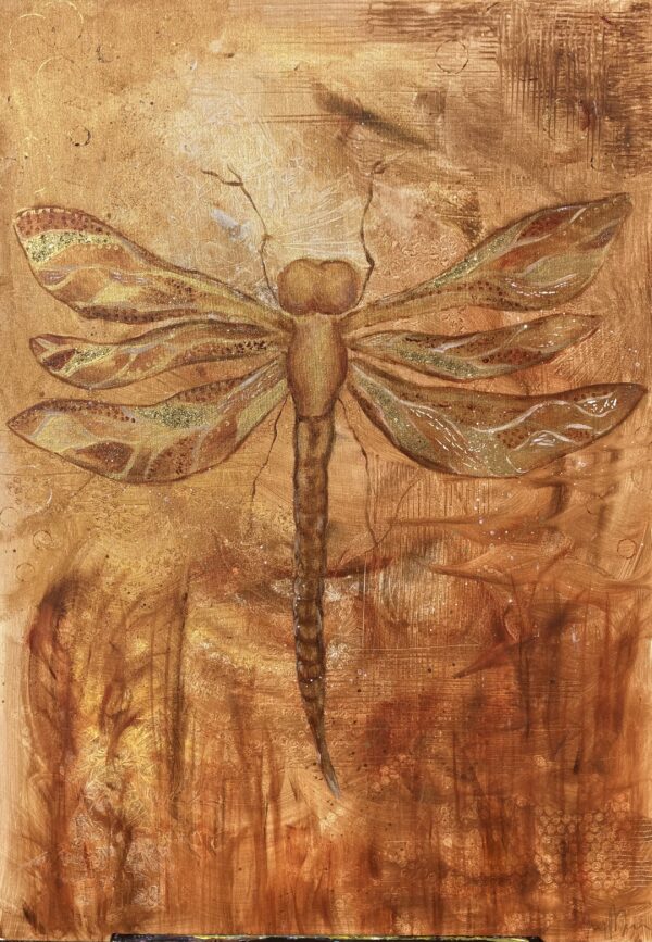 ”Golden Dragonfly” 100*80*3 cm SÅLD